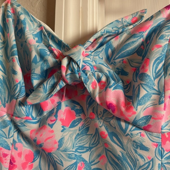 Lilly Pulitzer Bente Romper in Bondi Blue My Little Peony - Picture 5 of 7